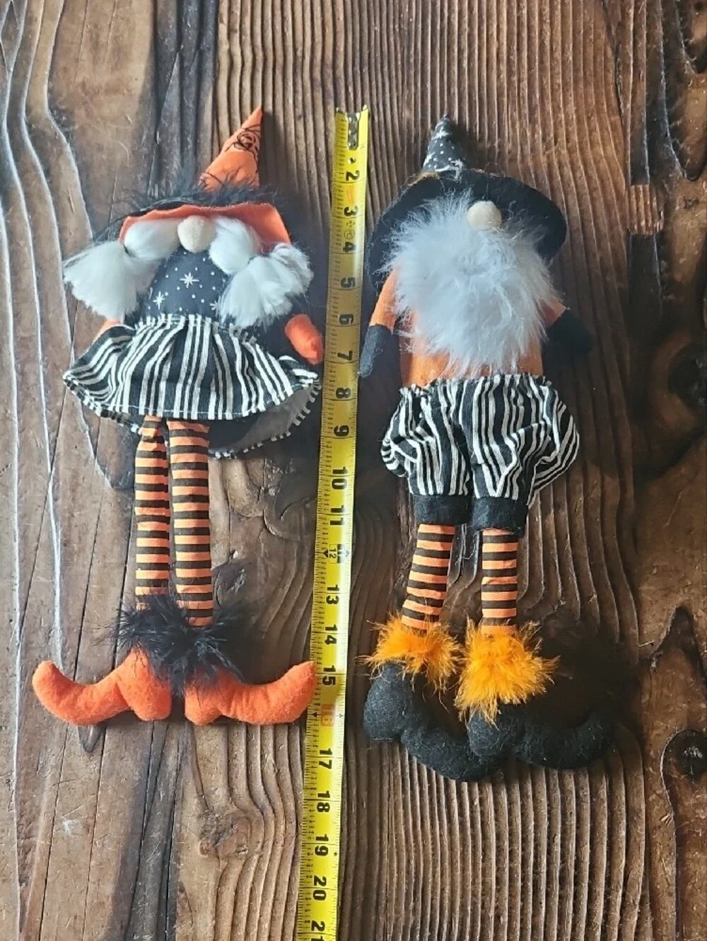 Halloween Gnome Doll Pair - Orange, Black, White